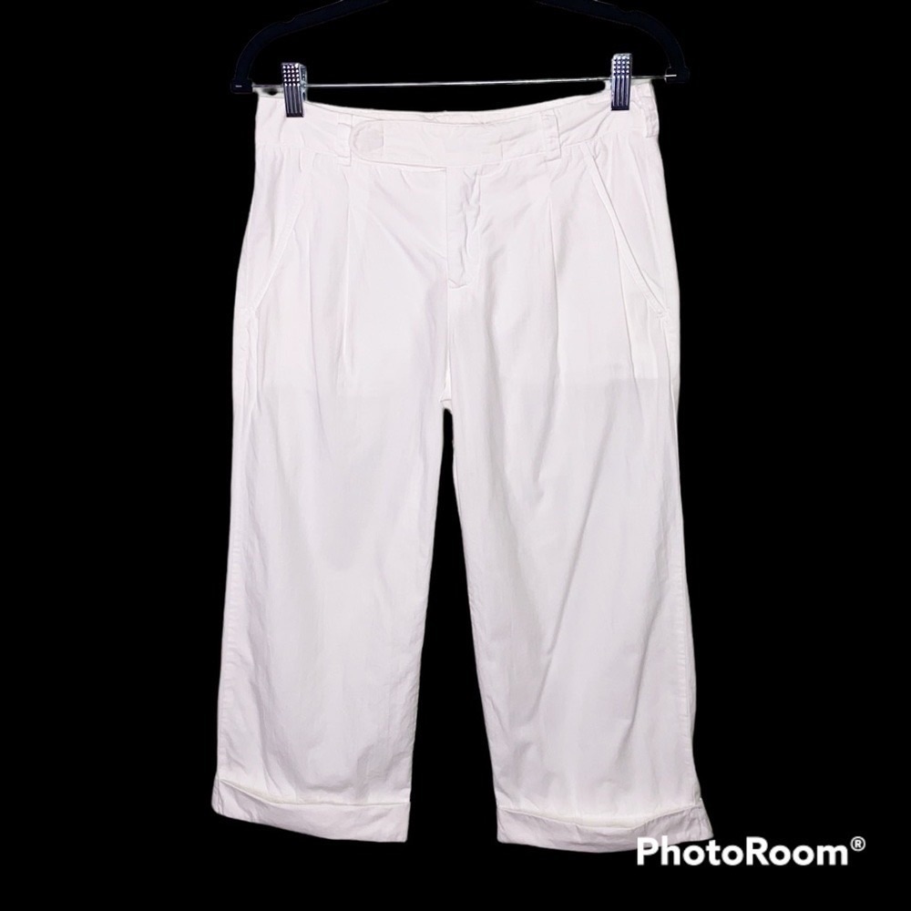 Vince White Cuffed Cropped Capri Pants Size 2